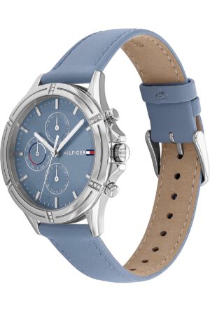 Tommy Hilfiger Damen Uhr 3 Zeiger Multifunktionsanzeige Leder Blau 1782500