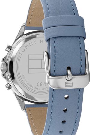 Tommy Hilfiger Damen Uhr 3 Zeiger Multifunktionsanzeige Leder Blau 1782500