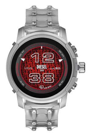 Diesel Smartwatch Herren mit Edelstahl Armband Silber DZT2040