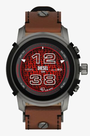 Diesel Smartwatch Herren mit Leder Armband Braun DZT2043