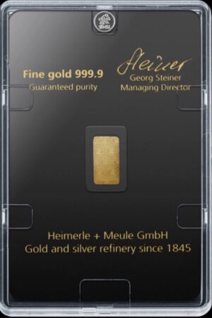 Heimerle + Meule Goldbarren 2.5 Gramm 999.9 Gold im original Blister