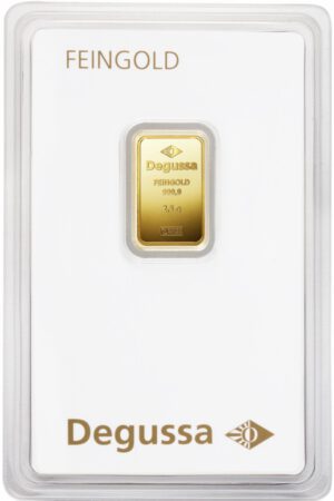 Degussa Goldbarren 2.5 Gramm 999.9 Gold im original Blister