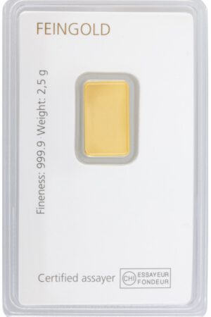 Degussa Goldbarren 2.5 Gramm 999.9 Gold im original Blister