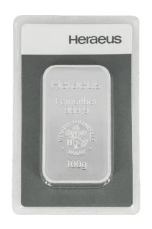Silberbarren Heraeus 100 g Silber 999.9