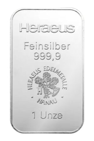 Silberbarren Heraeus 1 Oz Silber 999.9