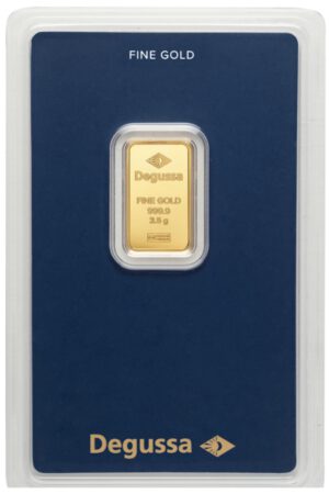 Degussa Goldbarren 2.5 Gramm 999.9 Gold im original Blister