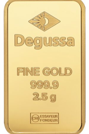 Degussa Goldbarren 2.5 Gramm 999.9 Gold im original Blister