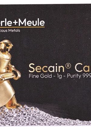 Heimerle und Meule Goldbarren Secain 1 Gramm 999.9  Gold im original Blister