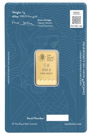 Royal Mint Goldbarren Britannia 5 Gramm 999.9 Gold im original Blister
