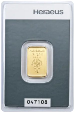 Heraeus Goldbarren 5 Gramm 999.9 Gold im original Blister