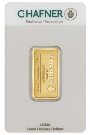 C. Hafner Goldbarren 5 Gramm 999.9 Gold im original Blister