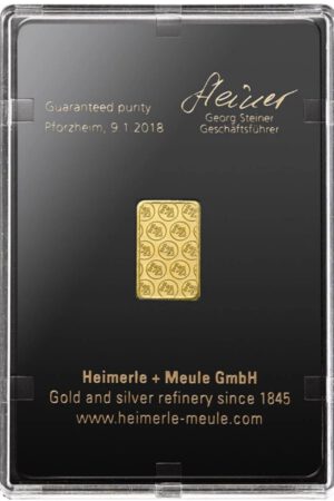 Heimerle + Meule Goldbarren 2.5 Gramm 999.9 Gold im original Blister
